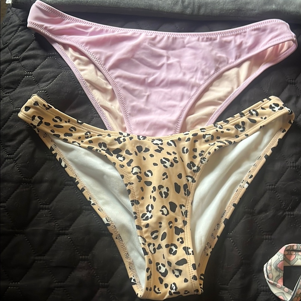 Victoria's Secret Pink and Leopard Bikini Bottoms